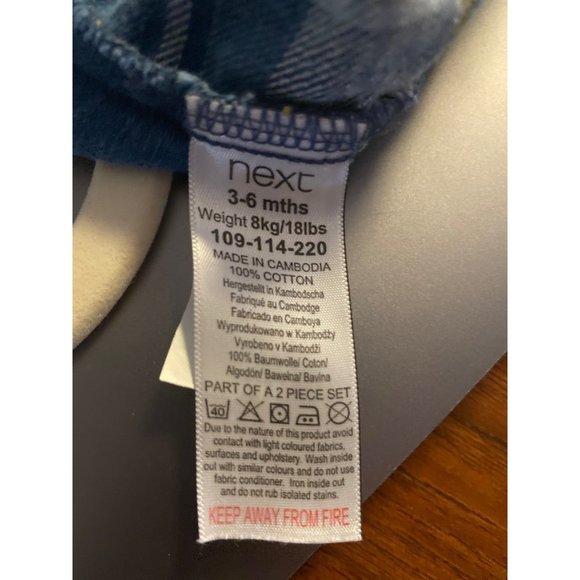 Next Blue Plaid Overalls 3-6m - Picture 7 of 8